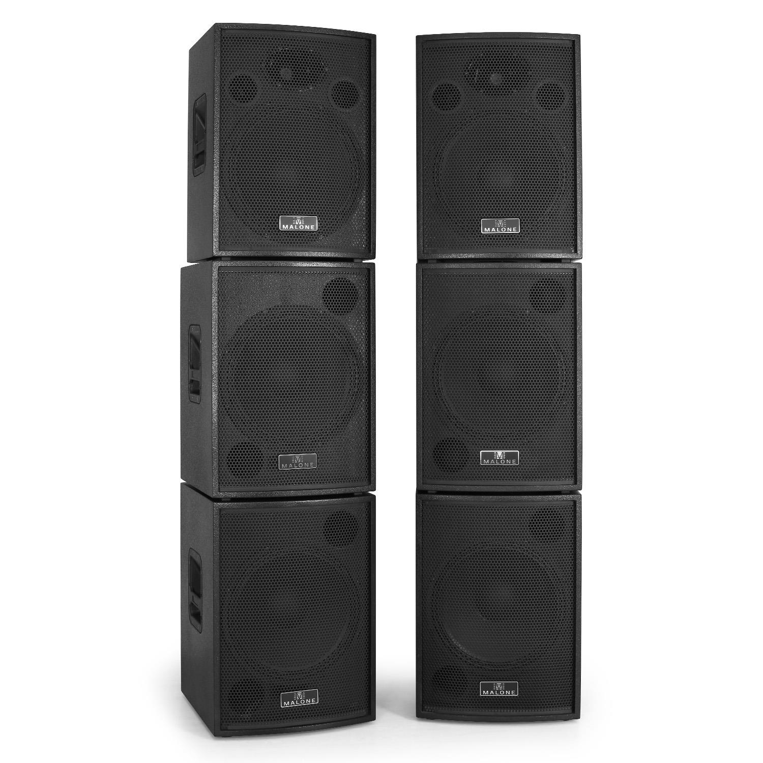 SISTEMA SONIDO DJ PA ACTIVO 5000W MAX 6X ALTAVOZ 4X SUBWOOFER APTO 1500 PERSONAS