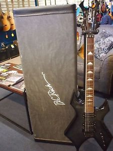 NICE BC Rich N J Neck Thru Warlock Guitar w/ Hardshell, Cloud Inlays Trans-Black