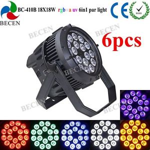 high waterproof 18led RGBWA UV 6in1 par can 64 light led stage IP65 lighting 18W