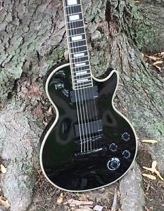 USED 2014 EPIPHONE MATT HEAFY LES PAUL CUSTOM 7 STRING, EB0NY W/ EMG PICKUPS