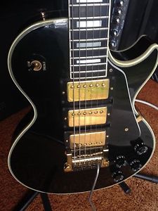 VERY RARE 1984 GIBSON LES PAUL CUSTOM 3 PICKUP BLACK BEAUTY ALL ORIGINAL KAHLER