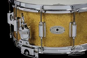 1967 Rogers GOLD DYNASONIC 6.5 x 14 : Vintage Wood Shell Snare Drum