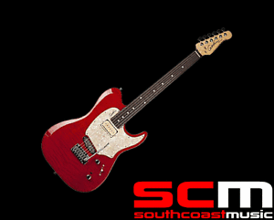 RRP$4199 GODIN PASSION CUSTOM RED FLAME w/ P-RAIL ELECTRIC GUITAR MADE IN CANADA