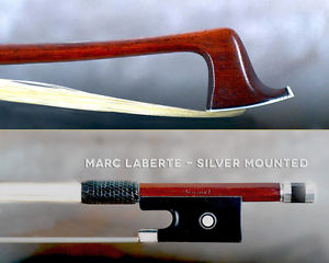 French silver mounted violin bow by Marc Laberte, Raffin certificate