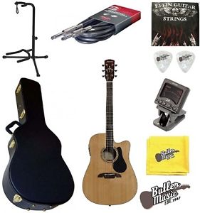 Alvarez AD70CE Artist Series A/E Dreadnought Guitar w/Black Hardshell case+More!