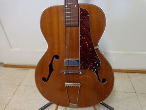 1940's Orpheum Electric Acoustic Archtop Guitar - All Mahogany w Case - Kay