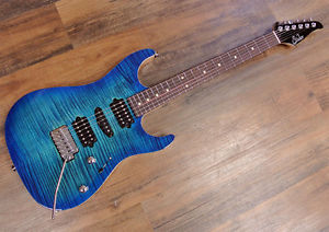NEW! Suhr Custom Standard Electric Guitar Flame Aqua Blue Burst - Rosewood Neck