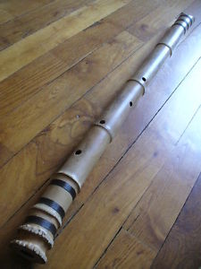 exeptionnal shakuhachi flute 3.2  D low Ji-nashi roots-end