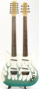 Danelectro DOUBLE NECK 12-6 Used w / Hard case FREE Shipping/EMS