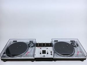 2 Technics SL-1200 MK2 (120V)  w/ Vestax DJ Mixer