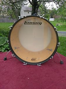 Ludwig Classic Blue & Olive Badge 6-Ply Maple 24"x 14" Bass Drum in White Cortex