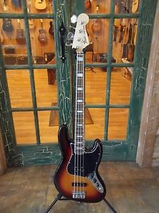 Fender 70's Jazz Electric Bass Guitar in Three Tone Sunburst w/ Deluxe Gig Bag