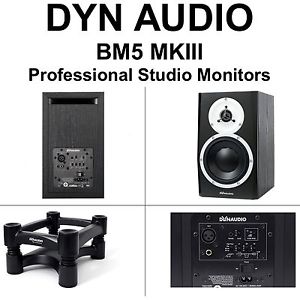 DYN AUDIO BM5MKIII 200w Active Studio Monitors Speaker Stands $60 Instant Off DJ