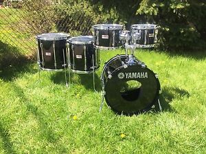 Yamaha Recording Custom 20 10 12 14 16 Piano Black Drum Set Japan