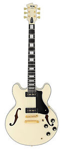 FGN Masterfield P-90 Antique White - Halbresonanz E-Gitarre inkl. Koffer