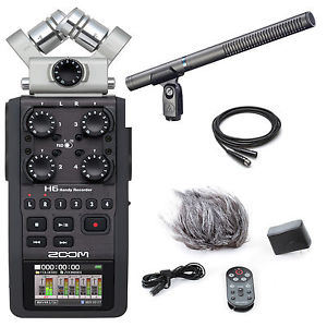 Zoom H6 Six-Track Portable Recorder with Audio-Technica AT897 Shotgun Condenser