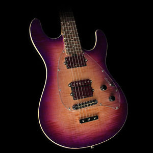 Ernie Ball Music Man Steve Morse Y2D Signature Flame Top Electric Guitar Purple