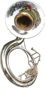 CHRISTMAS_GIFT_SOUSAPHONE_25" VALVE BIG_TUBAMADE*OF/FULL BRASS W/bag.BRASS FIN