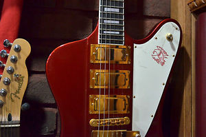 NOS Gibson Firebird VII Electric Red & White 6-String Guitar RG37 Minor Scuff