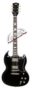 FGN Neo Classic DC10 E-Gitarre, Black, HH Pickups, inkl. Gigbag