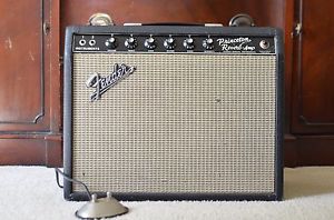 Vintage 1966 Fender Princeton Reverb Blackface Tube Amplifier footswitch & cover