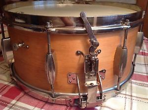 "CLOUD BADGE" LOVELY RESTORED SINGLE PLY MAPLE SLINGERLAND RADIO KING SNARE DRUM