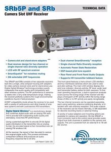 LECTROSONICS SRB5P DUAL UHF RECEIVER