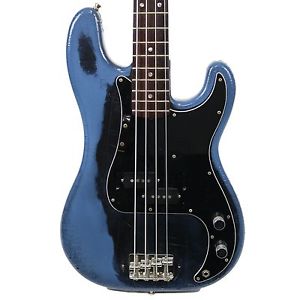 Vintage 1980 Fender Precision Bass Black Faded to Blue