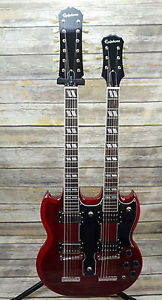 Epiphone G-1275 SG Double Neck Ltd Ed 6/12-String Electric Guitar - Cherry