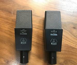 Vintage Pair of AKG C 414 EB P48 Nylon Capsule Microphones Original Neumann