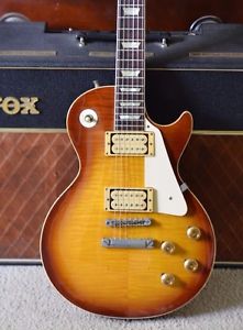 Vintage 1980 Tokai LS-120 Les Paul Reborn flametop teaburst California girl case