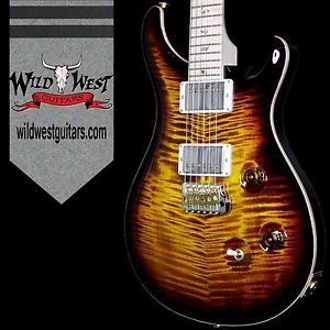 PRS Wood Library Flame 10 Top Custom 24 Black Gold Burst w/Flame Neck and Board