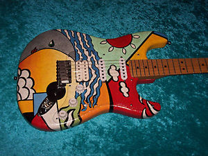 Amazing Fender USA American Standard Stratocaster hand painted guitar vintage de