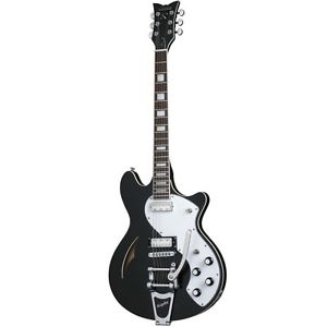 Schecter T S/H-1B Black Pearl BLKP B-STOCK Semi-Hollow Guitar with Bigsby TSH1B