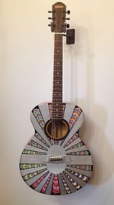 Blueberry Handmade Grand Concert Guitar Hand Painted by Alli Michelle "SPACEY"