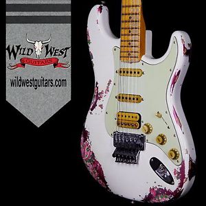 Fender Custom Shop White Lightning Floyd Rose Stratocaster OWT over Pink Paisley