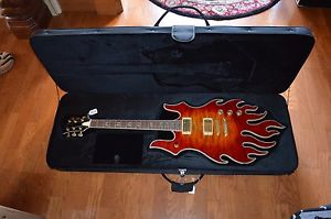 NOS Minarik Inferno Electric Guitar Sunburst Flame with Case RG16