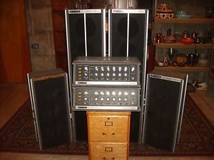 2 Vintage 1960's Shure Vocal Master Stage PA Sound Systems 2-Heads 4-Speakers