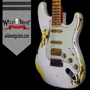 Fender Custom Shop White Lightning 2.0 Stratocaster OWT over Graffiti Yellow