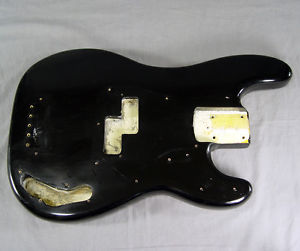 1965 Fender Precision Bass Body  Black Refin 65 1964 1966 Vintage American USA