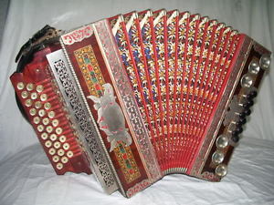 R. Novak Austrian 3 Row Diatonic Button Box Helikon Accordion Harmonika C,F,Bb