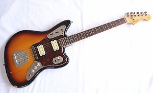 USED Fender Mexico Kurt Cobain Road Worn Jaguar Sunburst Guitar Right-Handed