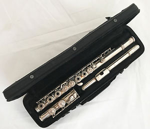 Antique Siour Chapelain Paris French Silvered Flute - open holes