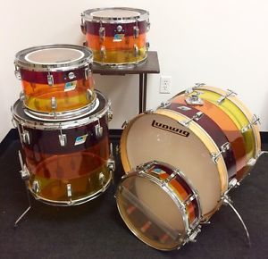 Vintage Ludwig Vistalite Drum Set - "Tequila Sunrise" - Made in USA