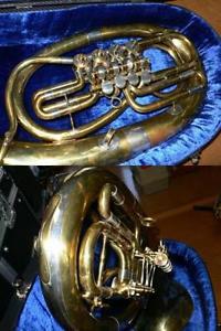 Germany 4 ROTARY TENOR EUPHONIUM 1970 Used w/Hard Case Worldwide Shipping!!!