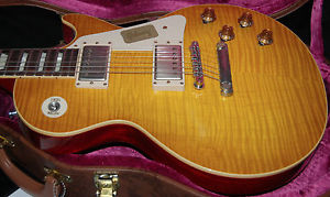 2014 Gibson Les Paul 59 Reissue VOS Finish Lemon Burst AAA Curly Flametop OHSC