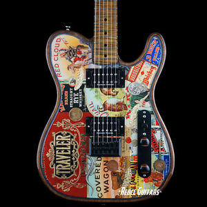 Walla Walla Guitars Maverick T-Top “The Traveler” Cigar & Whiskey labels Tele