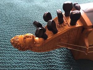 Beautiful and rare hand-crafted French hurdy gurdy vielle a roue ca. 1980s