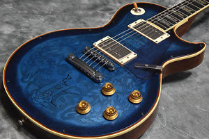 IHush Guitars Les Paul In Trans See Through Blue Burst Used From Japan #A56