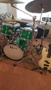 Vintage Rogers Drum Set, Top Hat, 4 pc. Green Sparkle 20" Bass